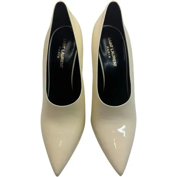 Saint Laurent Teddy 105 Patent Leather Stiletto Heel Pumps Shoes Size 39